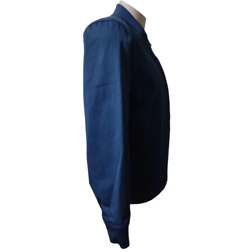 Line Of Trade Bomber Jacket Medium  Men's Lightweight Pockets Blue Full Zip Coat